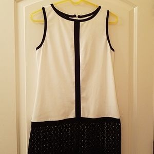 Sleeveless Black and White Dress